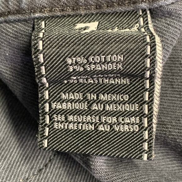 7 FOR ALL MANKIND M Grey Cotton Blend Denim Beaded Button Up Raw Edge Jacket - Picture 8 of 8